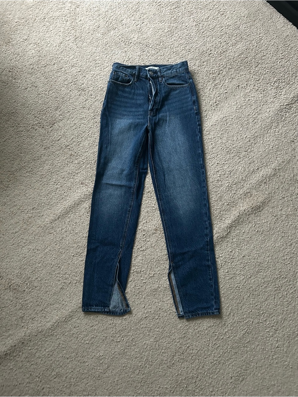 PacSun Dark Blue Straight Leg Jeans with Ankle Slits